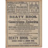 FA CUP SEMI-FINAL 1908 Everton / Liverpool programme issued for the FA Cup Semi-Final, Newcastle