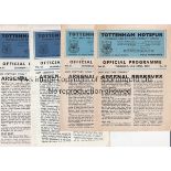 TOTTENHAM - ARSENAL Six Tottenham programmes v Arsenal, Reserves dated 23/4/70, 17/11/73, 14/4/73,