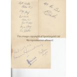 AUTOGRAPHS Five pages from the Joe Mercer autograph collection, signatures include Billy Fagan (