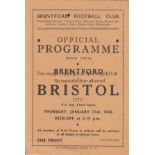 BRENTFORD 45-6 Brentford home programme v Bristol City, 31/1/46, FA Cup played on a Thursday