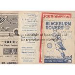 SOUTHAMPTON A collection of 9 Southampton programmes, 2 homes single sheet v Millwall 1946/47 (fold)