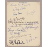 ENGLAND 1950-51 Album page titled England 50-51 signed in ink by Hassall, Chilton, Baily, Taylor,