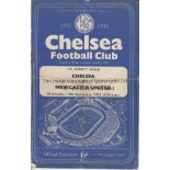 1955 CHARITY SHIELD Chelsea home programme v Newcastle United, 14/9/55, Charity Shield, wear along