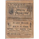 NEWCASTLE - EVERTON 1908-09 Newcastle United home programme v Everton, 12/4/1909, Newcastle won