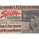 1965 EUROPEAN CUP QUARTER FINAL - REPLAY FC Koln v Liverpool played 24 March 1965 in Rotterdam. Very