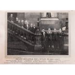 ENGLAND 1904 A 4.75" X 3.5" black & white team group photograph taken outside St. Enoch's Hotel in