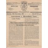 LEYTONSTONE - SHREWSBURY 51 Leytonstone home programme v Shrewsbury, 24/11/51, Cup, Leytonstone