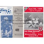 MAN CITY IN USA 1986 Three programmes from games played by Manchester City during their tour of