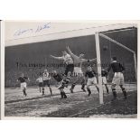 SCOTLAND - ENGLAND 1945 Match action black and white press photograph, 8" x 6", shows Tommy Lawton