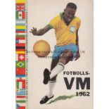 WORLD CUP 1962 Swedish booklet with colourful cover reviewing the 1962 World Cup in Chile with