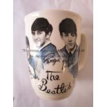 BEATLES Mug with prints of the Beatles with first names above , made in the Potteries (Burslem).