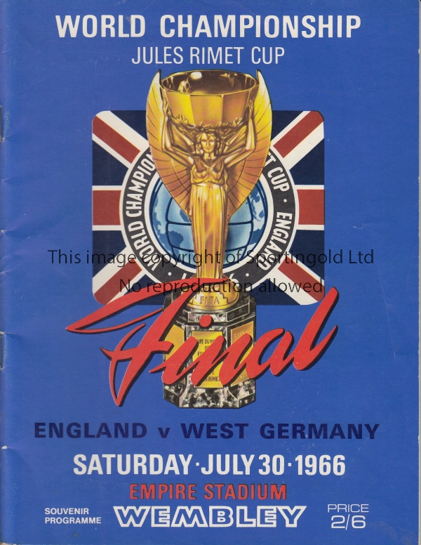 1966 WORLD CUP FINAL Official original programme for the 1966 World Cup Final, England v West