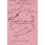 ENGLAND 1946 Album page from the Joe Mercer collection signed by ten England players from the game v