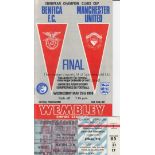 EUROPEAN CUP FINAL 1968 Ticket and programme Manchester United v Benfica European Cup Final at