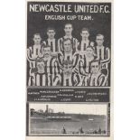 POSTCARD Postcard of the Newcastle United Cup Final team circa 1905/06. Generally good