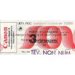 EURO 80 TICKET Match ticket for Italy v Belgium, played in Rome 18/6/1980, minor folds. Generally