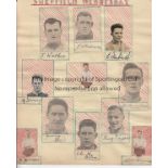 SHEFFIELD WEDNESDAY 1928-29 Page with head and shoulders pictures of 11 Sheffield Wednesday