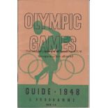 OLYMPIC GAMES 50 Page Official Olympic Games 1948 Guide and programme. Generally good