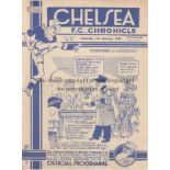 CHELSEA - ARSENAL 1939 Chelsea home programme v Arsenal, 7/1/1939, Cup, slight marks. Generally