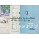 LEICESTER CITY 65-6 Four Leicester away programmes, 65-6, League Cup at Crystal Palace and at