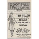 EVERTON - DERBY 1926 -27 Everton home programme v Derby, 13/11/1926, ex bound volume. Generally