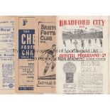 1947/48 B-E A collection of 8 programmes from the 1947/48 season Bradford City v Oldham, Bristol