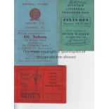 EVERTON / LIVERPOOL Three fixture card booklets, 49/50 covering Everton and Liverpool issued by Alf.