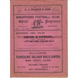 BRENTFORD - CRYSTAL PALACE 1932 Brentford home programme v Crystal Palace, 29/10/1932, Brentford