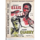BOXING 1968 Official venue programme, Jimmy Ellis v Jerry Quarry, 27/4/68 in Oakland Coliseum Arena,