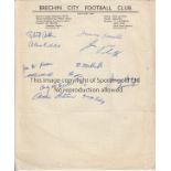 BRECHIN Twelve Brechin City autographs from the 1954/55 season on official letter headed paper.