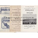 ENGLAND - WALES Three England home programmes v Wales, 13/11/46 at Man City (autographed by