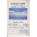 FALKIRK - CELTIC 54-5 Falkirk home programme v Celtic, 28/8/54, Scottish League Cup, slight fold.