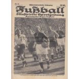FUSSBALL 1938 Issue of German Fussball magazine dated 17/5/1938 which covered Germany v England 14/