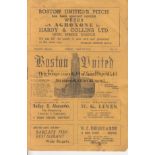 BOSTON - DONCASTER 49-50 Boston United home programme v Doncaster 3/12/49, Midland League,