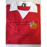 DENIS LAW - MANCHESTER UTD A replica red Manchester United shirt as worn in the early 1970s,
