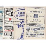 1954-55 Collection of 25 programmes, all 54-5, home clubs are Bradford PA, Rochdale, Fulham,