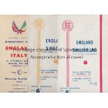 ENGLAND Three England home programmes, v Sweden, 19/11/47 at Highbury, v Switzerland 1/12/48 at