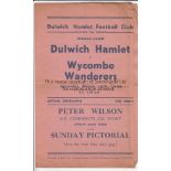 DULWICH - WYCOMBE 1939 Dulwich Hamlet six page gatefold home programme v Wycombe Wanderers, 18/3/