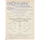 CHELSEA - FULHAM 1925 Single sheet Chelsea home programme v Fulham, 5/3/1925, London Combination, ex