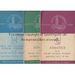 LONDON OLYMPICS 1948 Three programmes at Wembley Stadium. Athletic 31st July and 5th August plus the