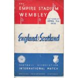 ENGLAND - SCOTLAND 1938 Official programme, England v Scotland , 9/4/1938 at Wembley, slight fold,