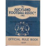 AUCKLAND F.A Official rule book 1937, pocket size, 36-pages, slight ageing. Generally Good