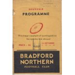 RUGBY LEAGUE - BRADFORD Programme to celebrate the opening of the new Bradford Northern ground at