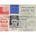 LEICESTER CITY 48-9 Three programmes 48-9, Leicester home v Grimsby 2/4/49 plus Pirate issue for the