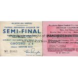 MANCHESTER UNITED Two tickets featuring Manchester United in the 1956/57 season home to Athletic