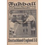 GERMANY - ENGLAND 1930 Issue of Fussball magazine dated 13/5/1930 with extensive coverage of Germany