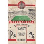SUNDERLAND - ARSENAL 1951 Sunderland home programme v Arsenal, 29/12/51, slight ageing. Fair-