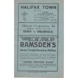 HALIFAX - ROCHDALE 1936-7 Halifax Town home programme v Rochdale, 29/3/1937, slight fold.