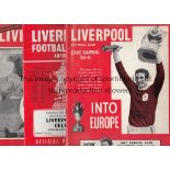 LIVERPOOL Collection of 58 Liverpool home and away programmes, 1960s, slight duplication ,