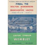 FA CUP FINAL Programme Bolton Wanderers v Manchester United FA Cup Final 3rd May 1958 signed by